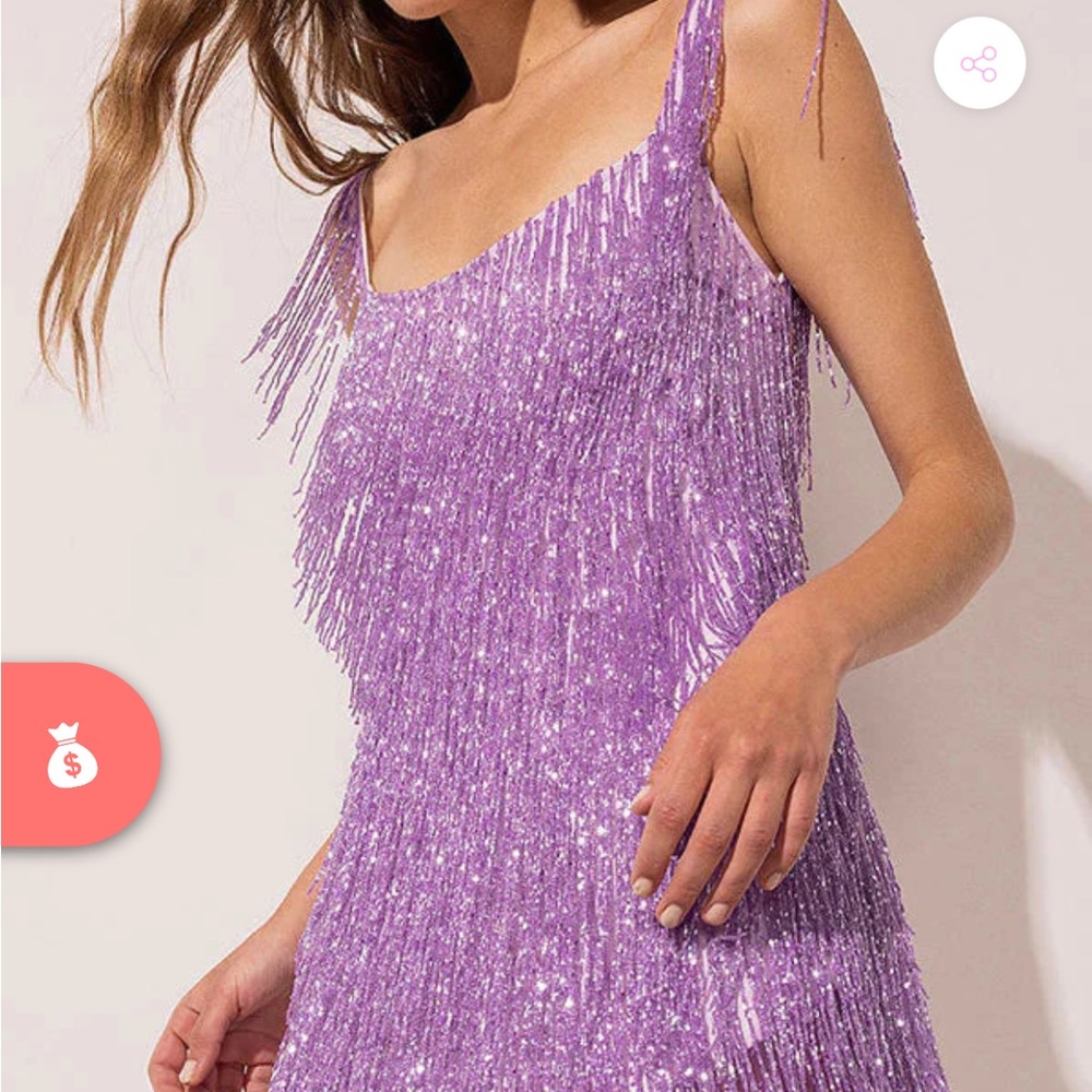 LAVENDER SPARKLE TASSEL DRESS